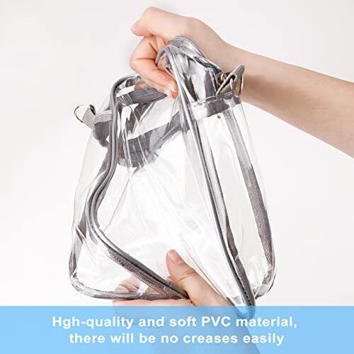 HOSTK Clear Crossbody Bag Stadium Approved Transparent Messenger Shoulder 24Hr Smart